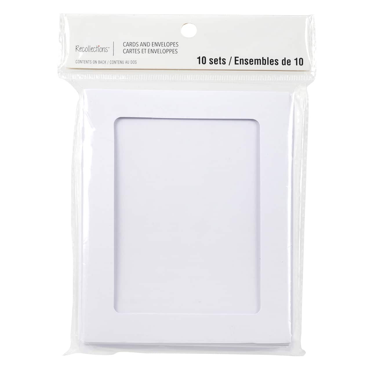12 Packs: 10 ct. (120 total) 4.25" x 5.5" White Frame Cards & Envelopes by Recollections™